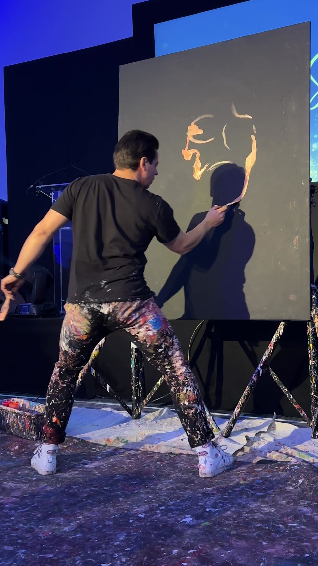 Dave Sharp mid-performance